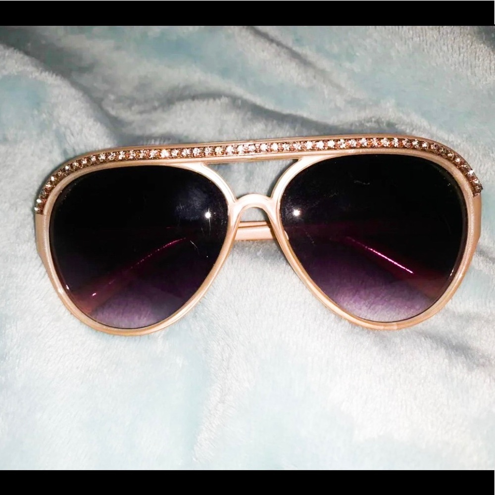 Rhinestone aviator sunglasses